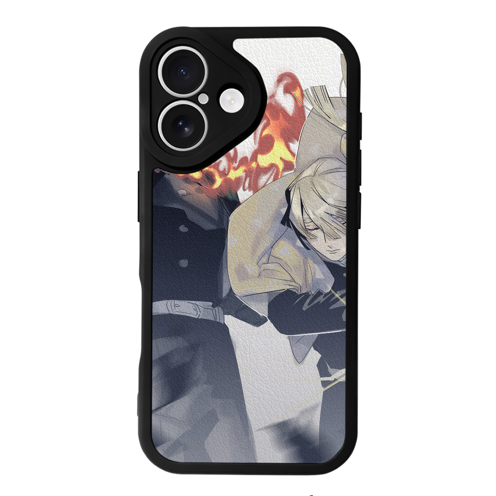 （画像用） 鬼滅の刃（きめつのやいば）竈門 炭治郎／かまど たんじろう Kamado Tanjirou 【iPhone 16シリーズ対応】シリコンスマホケース（レザー調） 材質：シリコン